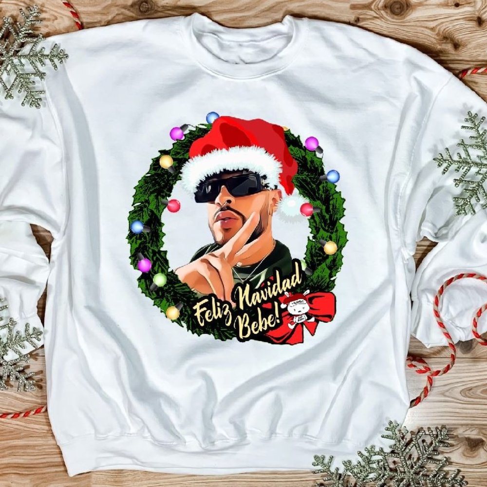 "Feliz Navidad Bebe" Bad Bunny Christmas Sweatershirt